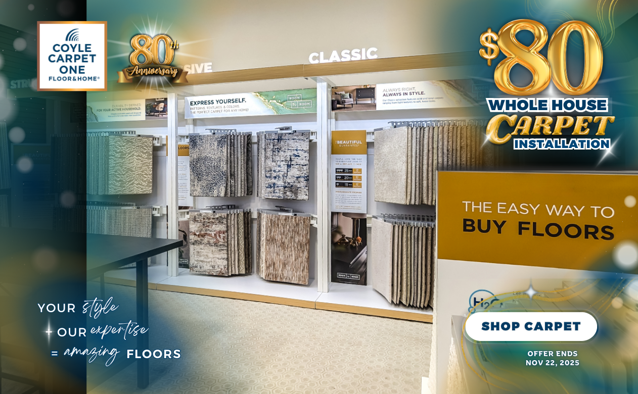 $80 whole house carpet installation sale event