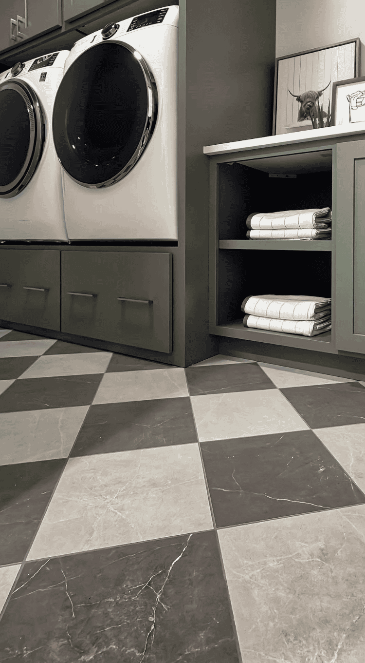 Installed tile flooring in home