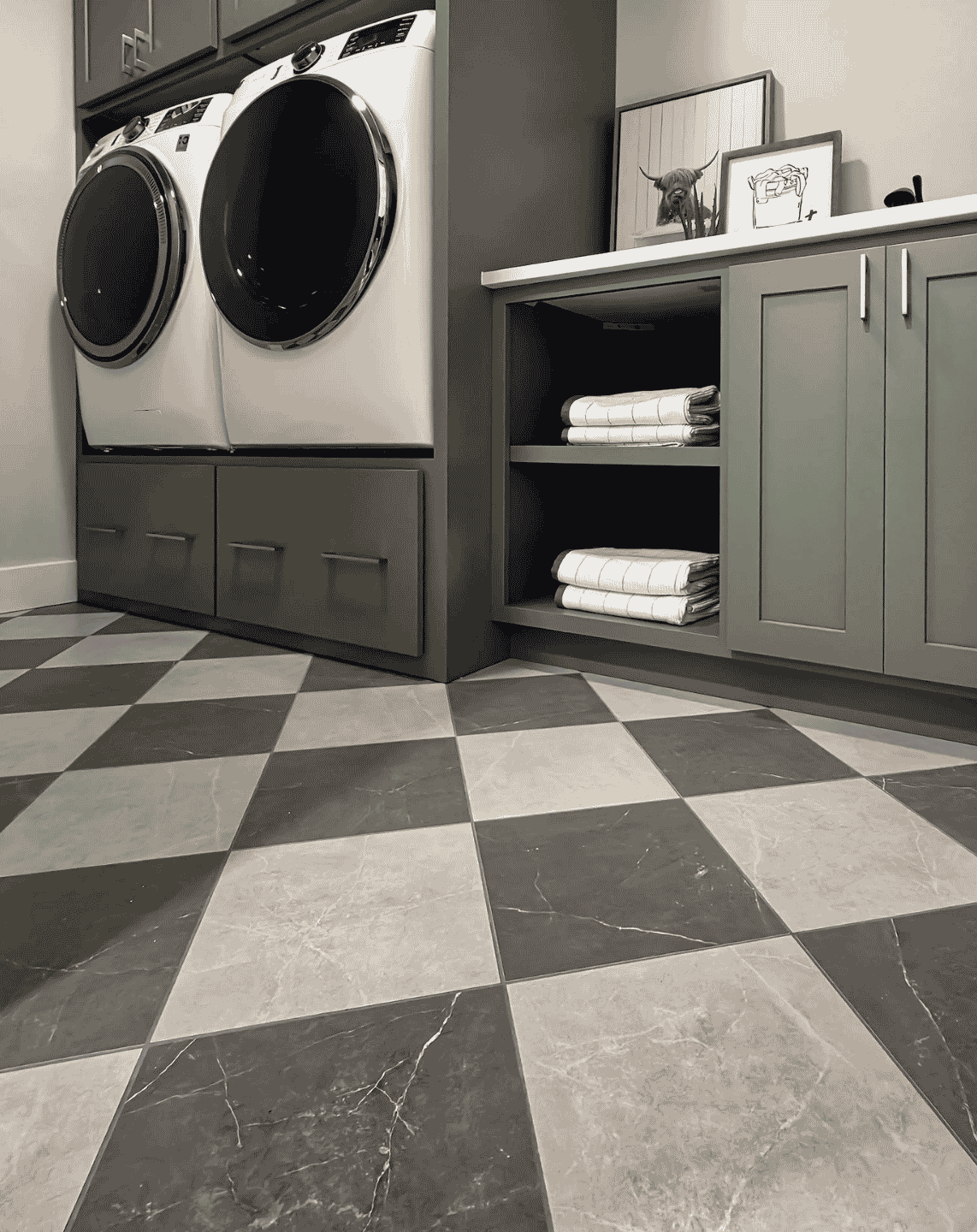 Installed tile flooring in home