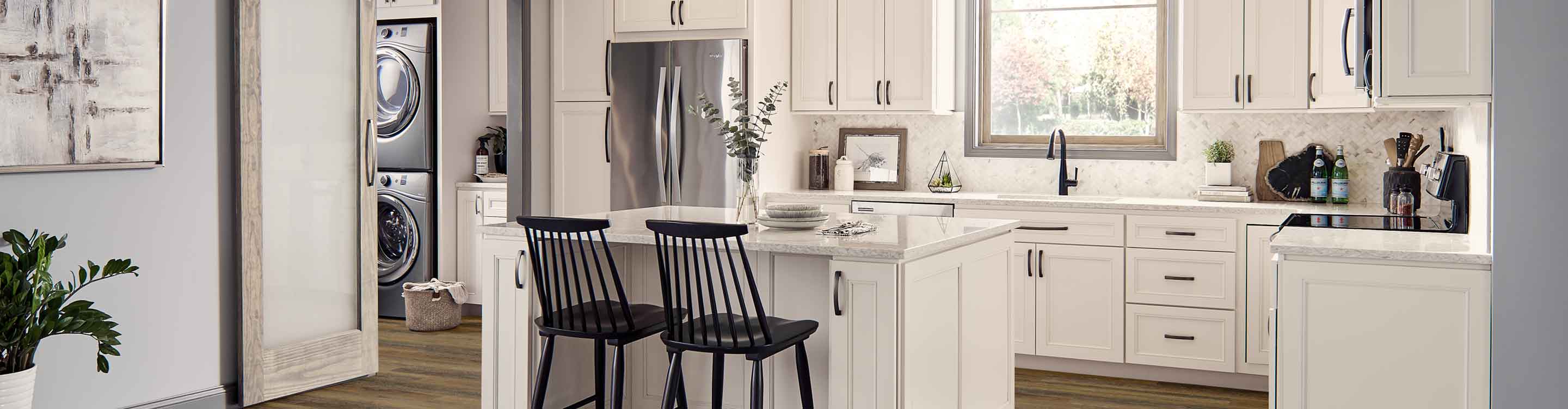 White cabinets in Madison, WI, modern farmhouse kitchen