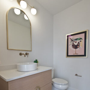 mid-century modern powder bath