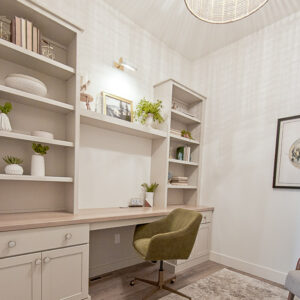 bold balance home office with luxury vinyl plank