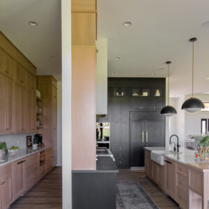 farmhouse kitchen with large butlers pantry