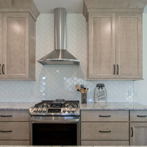 white sands bayou herringbone backsplash, Trends Core 3x6 gloss white