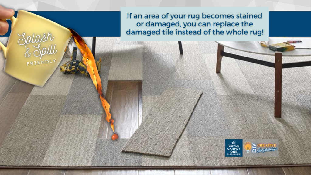 carpet tile rug, replace a plank if damaged