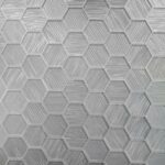 calming transitional Kitchen Backsplash | Glass Hexagon Mosaic | UBC - White River