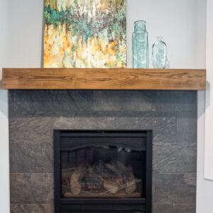 warm transitional style fireplace