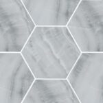 transitional calming Owner's Bath Floor | Large Format Hexagon | 21st - Lakeside 20x20 Light Gray, matte