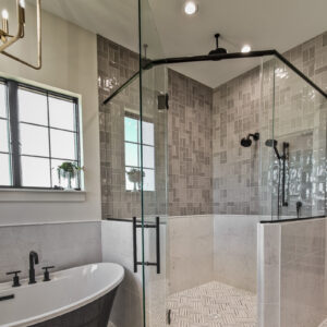 modern european shower made with schluter shower system