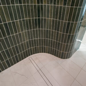 custom shower created with schluter shower systems