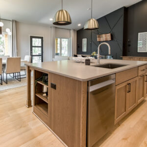 midwestern modern ranch style countertop and kitchen island installation