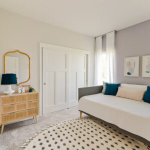 midwestern modern ranch style guest bedroom design