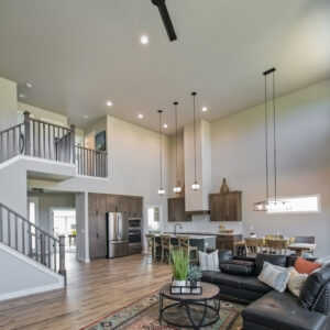 modern transitional retreat great room design