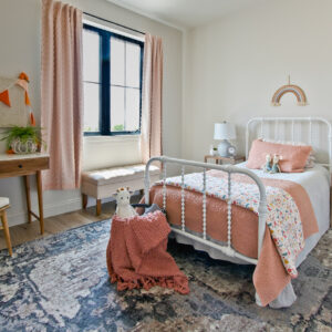 trasitional french tudor girls bedroom closeup