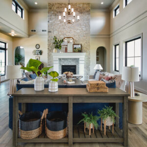 transitional french tudor living room design