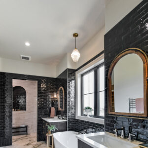 glossy black subway tile by Ragno in color Nero