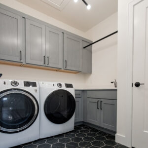 8-inch laundry room floor tile from Daltile, Perpetuo in Infinite black