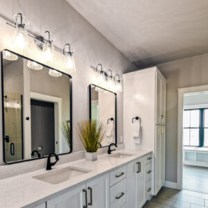 Urban Farmhouse primary bathroom design