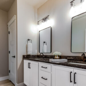 Urban Farmhouse guest bathroom design