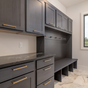 modern transitional mudroom design