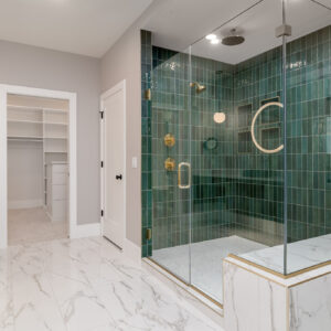 modern transitional primary shower design