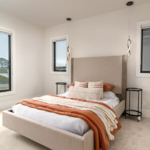 modern transitional guest bedroom design