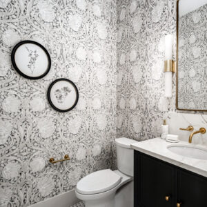 powder room floor tile by anatolia, soho retro black mosaic